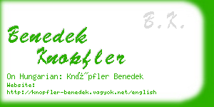 benedek knopfler business card